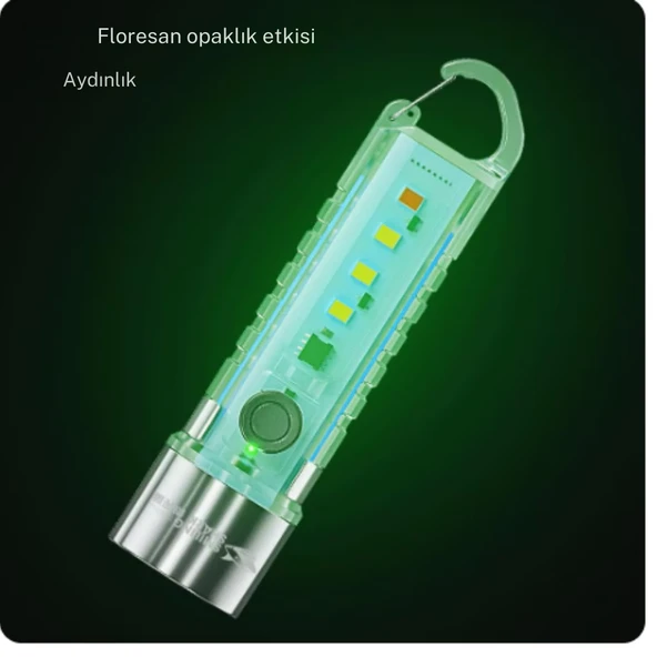 2500 lümen 7 farklı ışık şiddetine sahip kancalı flaşörlü ultra güçlü mini cep el feneri - 8