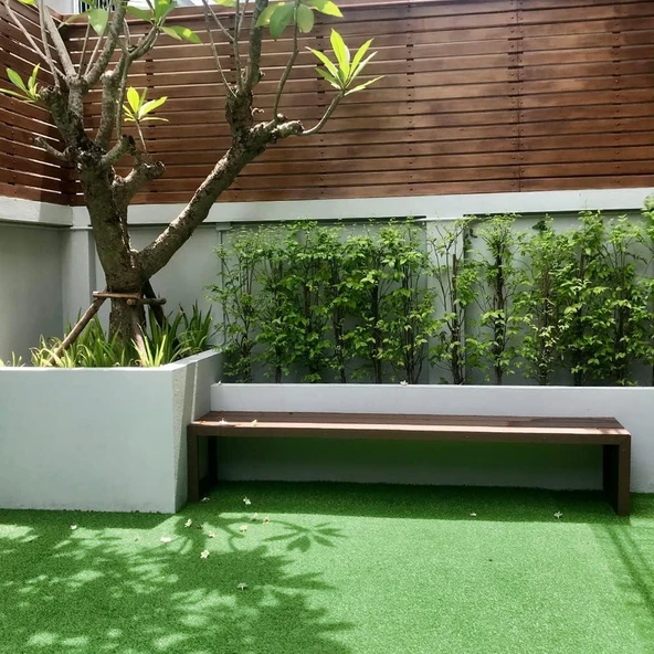 Kesme Suni Yapay Yeşil Çim Halı 7 mm Balkon Teras Bahçe Dekoratif Kaymaz - 2