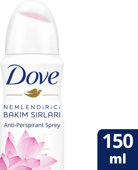 Dove Kadın Sprey Deodorant Lotus Çiçeği Kokusu Işıldayan Bakım 150 ml