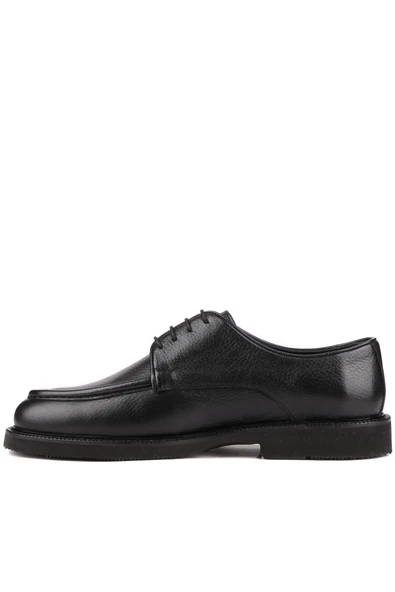 Shoetyle - Siyah Deri Bağcıklı Erkek Günlük Ayakkabı 250-1617 - Resim 3