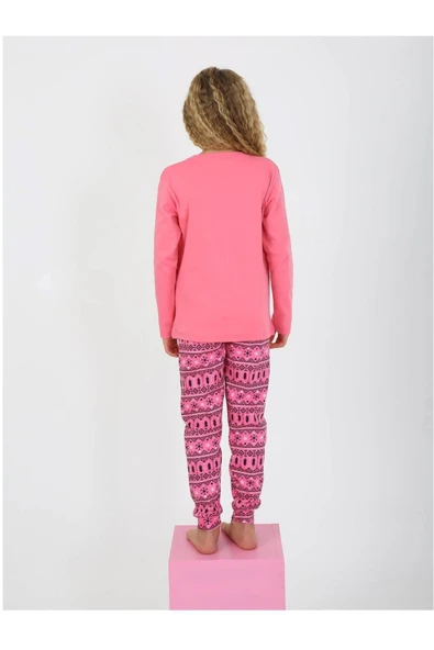 Kız Çocuk Uzun Kollu %100 Pamuklu Pijama Takımı 2/5 Yaş - 4