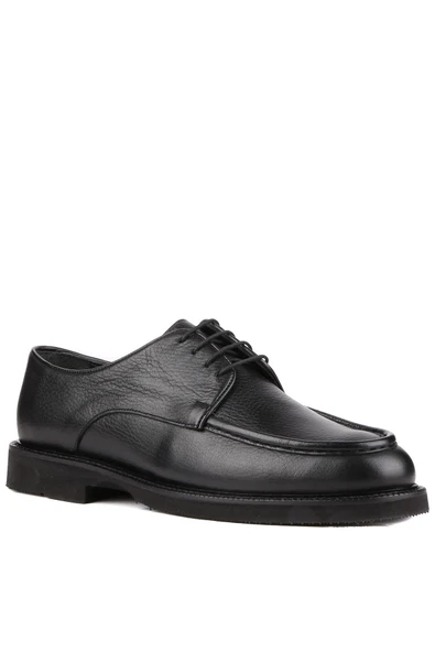 Shoetyle - Siyah Deri Bağcıklı Erkek Günlük Ayakkabı 250-1617 - Resim 2