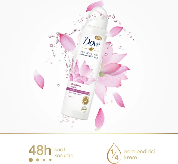 Dove Kadın Sprey Deodorant Lotus Çiçeği Kokusu Işıldayan Bakım 150 ml - 3