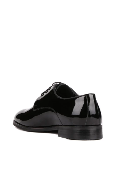 Shoetyle - Siyah Rugan Deri Bağcıklı Erkek Klasik Ayakkabı 250-2239 - Resim 4