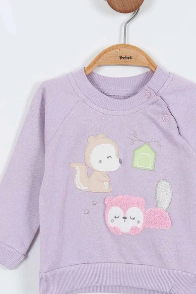 Sincap Sweatshirt Pantolon Kız Bebek Alt Üst Takım Kız Bebek 2'li Takım Kız Bebek İkili Takım - 5