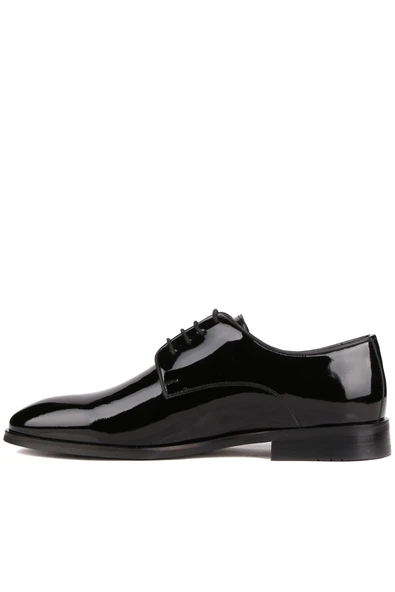 Shoetyle - Siyah Rugan Deri Bağcıklı Erkek Klasik Ayakkabı 250-2239 - Resim 3