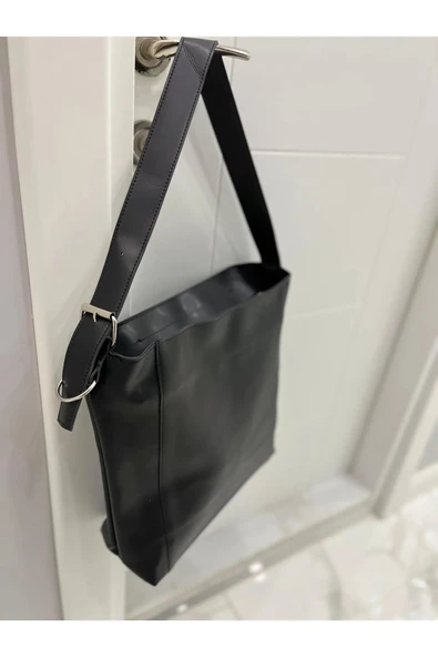 YENİ SEZON KADIN SİYAH DERİ EL KOL VE OMUZ ÇANTASI - 2