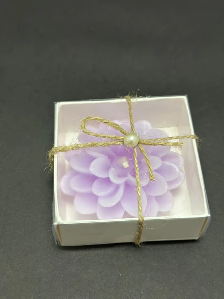Lotus Mor Mum 4 Adet Süslü Hediyelik - 4