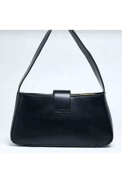KADIN TOKA DETAYLI SİYAH DERİ ÇANTA - 2
