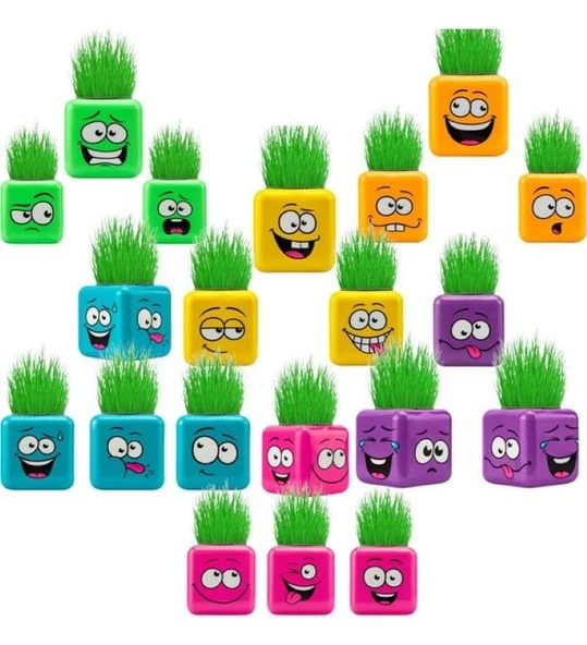 Kare Emoji Şekilli Çim Adam Surat 2 Adet Okul Öncesi Sonrası Etkinlik - 2