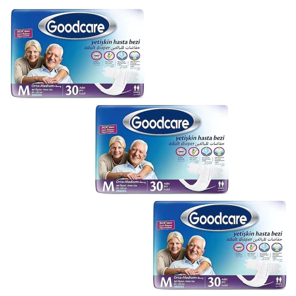 Goodcare Belbantlı Orta Boy M 30'lu 3 Adet Hasta Bezi - 1