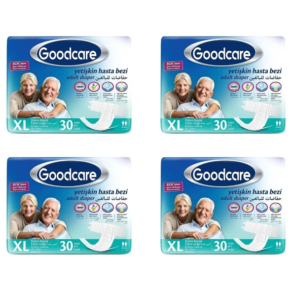 Goodcare Belbantlı Ekstra Büyük Boy XL 30'lu 4 Adet Hasta Bezi