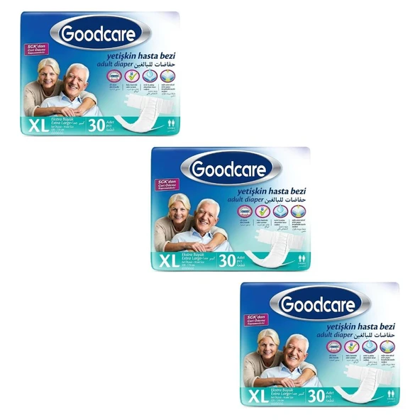 Goodcare Belbantlı Ekstra Büyük Boy XL 30'lu 3 Adet Hasta Bezi