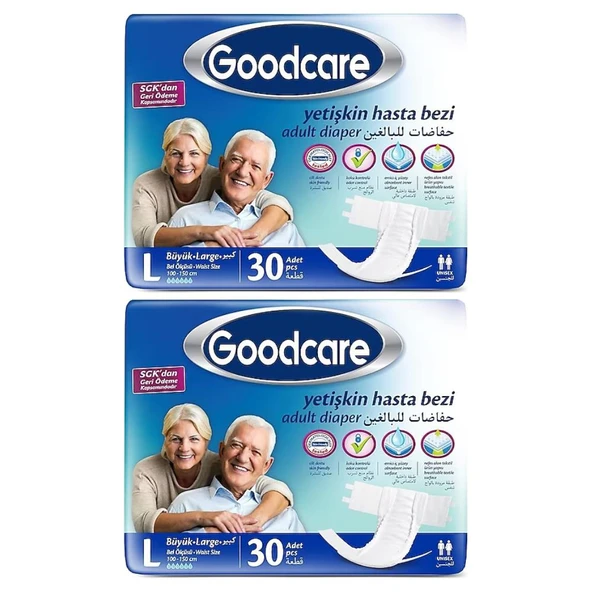 Goodcare Belbantlı Büyük Boy L 30'lu 2 Adet Hasta Bezi