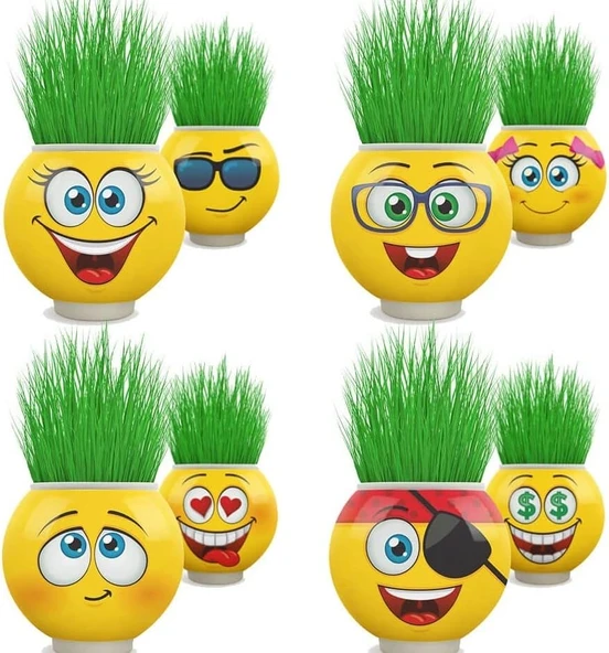 Emoji Şekilli Çim Adam Surat 4 Adet Okul Öncesi Sonrası Etkinlik