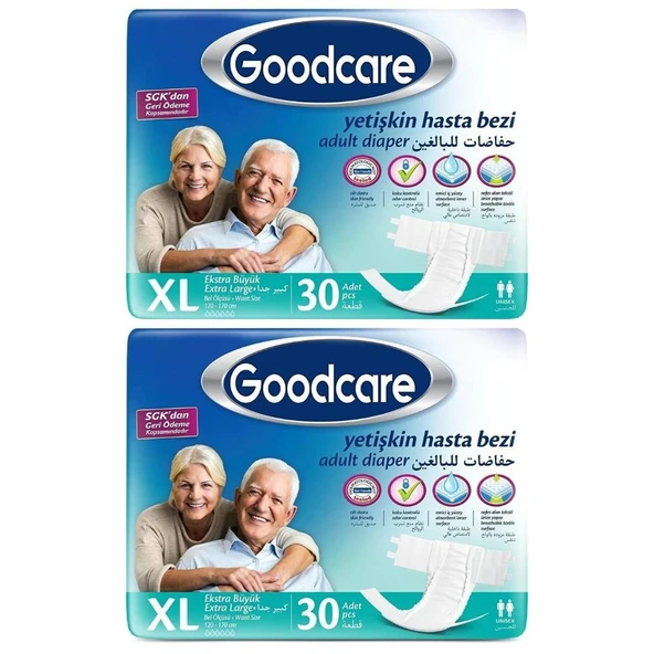 Goodcare Belbantlı Ekstra Büyük Boy XL 30'lu 2 Adet Hasta Bezi