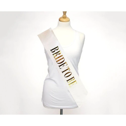 Altın Yazılı Bride To Be Simli Kuşak Kemer - Resim 3