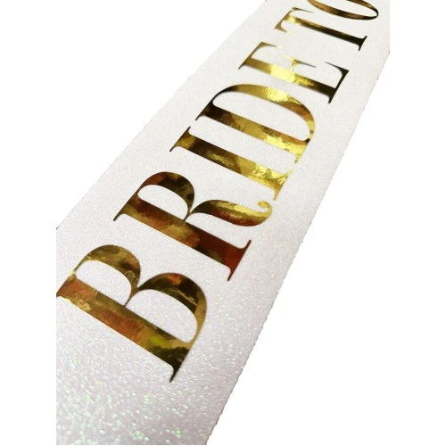 Altın Yazılı Bride To Be Simli Kuşak Kemer - Resim 2