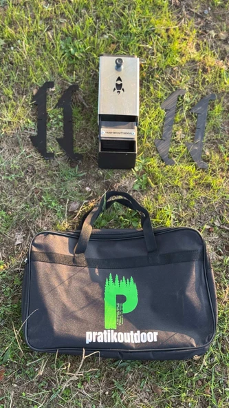 Roket Soba, Rocket Stove, Kamp Ocağı, Odunlu Kamp Sobası Çantalı - Resim 2