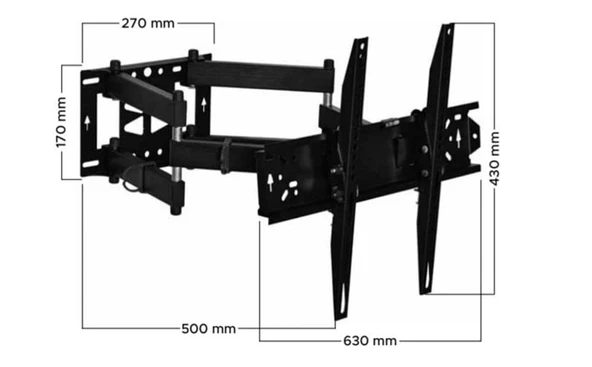 Onvo 65'' İle Uyumlu Hareketli Katlanabilir Duvar Askı Aparatı- Kaliteli