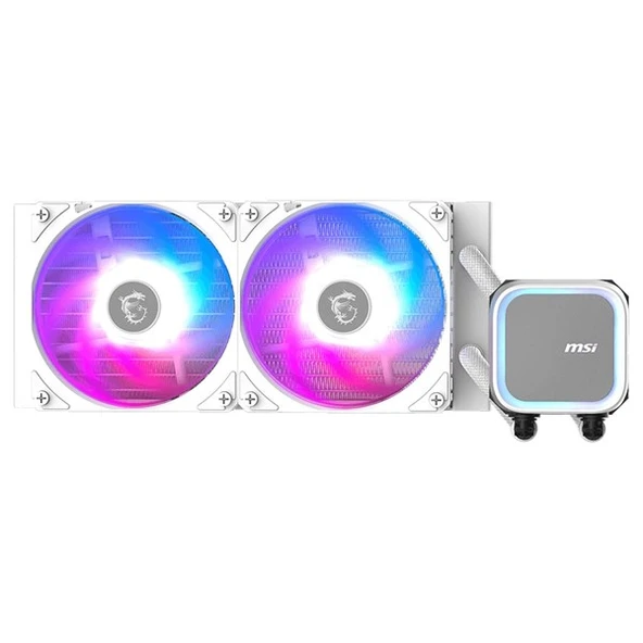 MSI 240MM MAG CORELIQUID A13 240 ARGB AM5-1851P SIVI SOĞUTMALI İŞLEMCİ FANI BEYAZ - 1