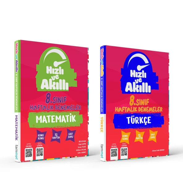 Tammat 8.Sınıf Matematik ve Türkçe 32 Haftalık Deneme Seti 2 Kitap