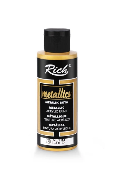 Rich Akrilik Boya Metalik 120 Ml Altın 720