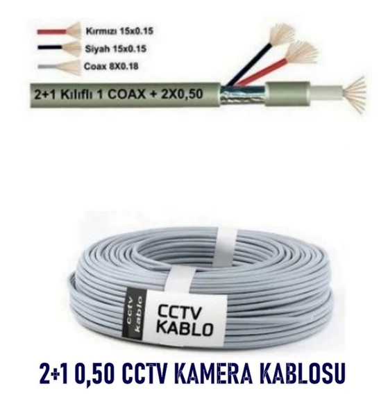 250 Metre 2+1 CCTV 0.50mm Kamera Kablosu (250Mt)
