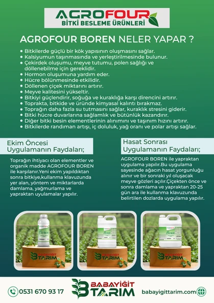 AGROFOUR BOREN SIVI BİTKİ GÜBRESİ 10 LT - 3