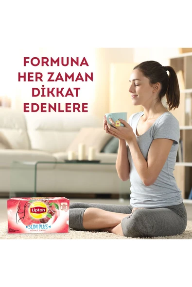 Lipton Bardak Poşet Çay Slim Plus Kiraz Saplı Bitki Çayı 2'li Paket - 5