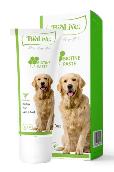 Biolive Biotine Köpekler İçin Tüy Döküm Önleyici Pasta 100gr Skt:05/2026