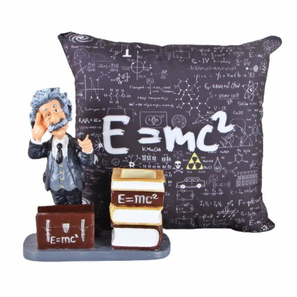 Einstein Kalemlik Einstein Puf Yastık Hediye Seti