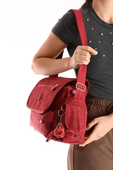 Postacı Okul Çantası Çapraz Askılı Büyük Boy 33*27 Cm Askı Uzunluğu 130 Cm Çok Cepli Kapaklı Omuz - 10