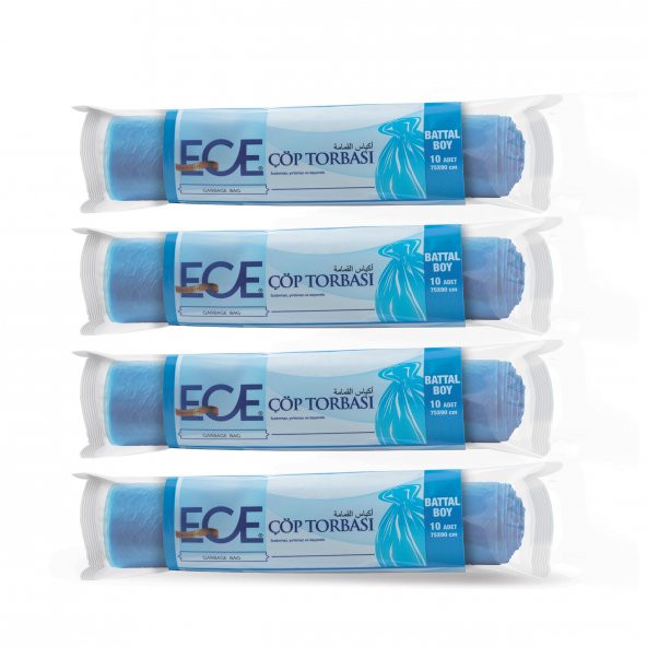ECE BATTAL BOY ÇÖP TORBASI SETİ 4 PAKET 40 ADET - 2