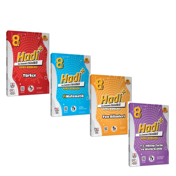 Fi Yayınları 8.Sınıf Türkçe Matematik Fen ve İnkılap Hadi Konu Anlatımlı Soru Bankası Seti 4 Kitap