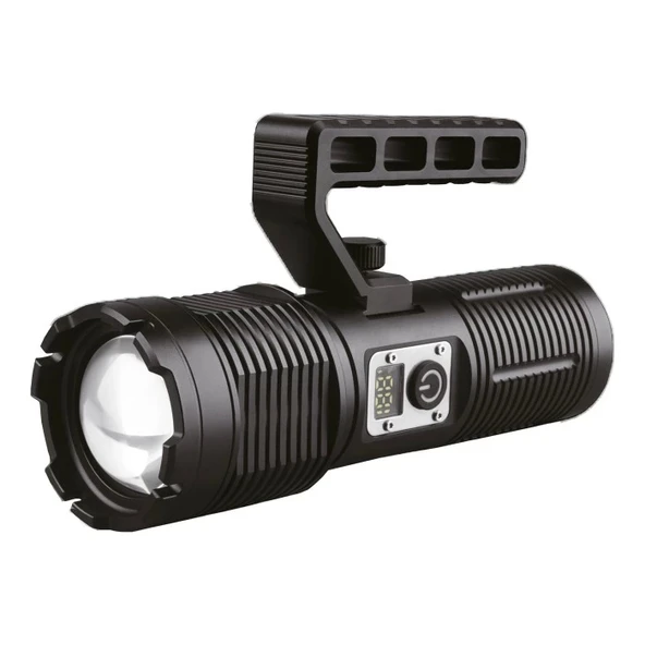 PANTHER 40W Şarjlı Ledli Profesyonel El Feneri 10.000Lm 3,7vX4 Adet Pil