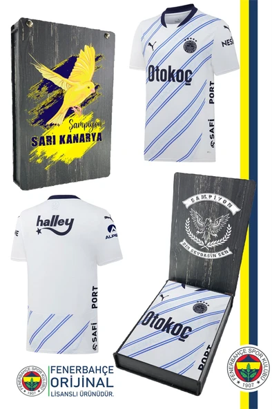 Fenerbahçe Orijinal 24/25 Beyaz Forma Kanarya Baskılı Ahşap Kutulu