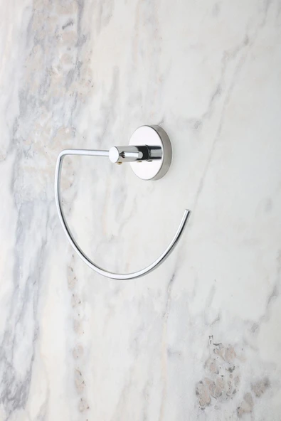 Modern Krom Yarım Daire G Havluluk, Parlak Krom Kaplama, Dayanıklı Metal Havlu Askılığı Yapışkanlı - 2