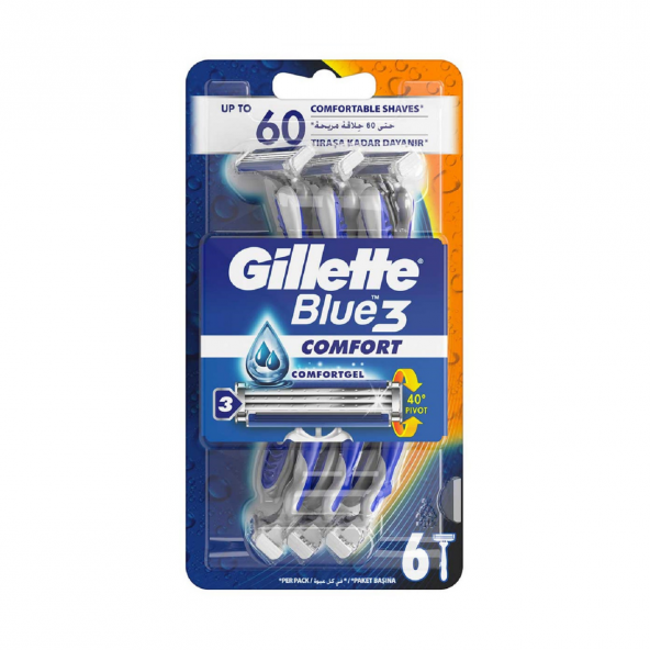 Gillette Blue3 Comfort Kullan At Tıraş Bıçağı 6lı