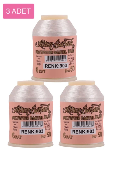 3 Adet Altınbaşak Oya ve Dantel İpi 20 gr -    - No: 903