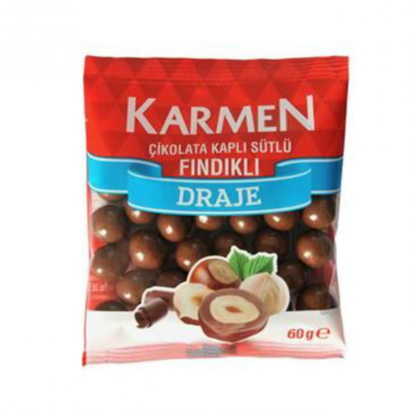Karmen Çikolata Kaplı Sütlü Fındıklı 60 Gr