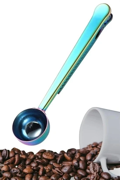 Mandallı Kahve Ölçü Kaşığı Renkli Çok Fonksiyonlu Paslanmaz Çelik Kaşık - 7