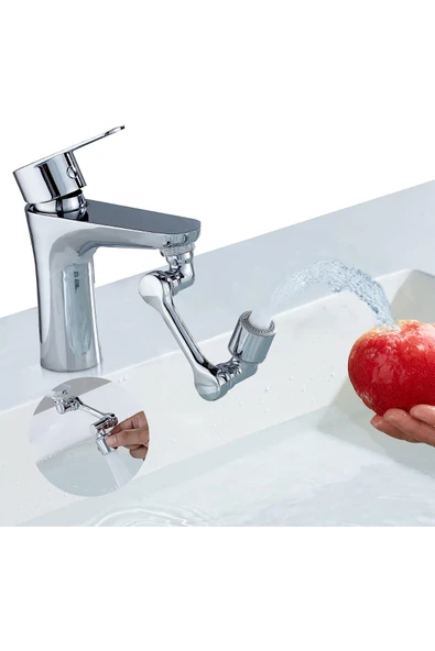 Mutfak Banyo Musluk Başlığı 1080 Derece Dönebilen Fonksiyonel Evrensel - Resim 3