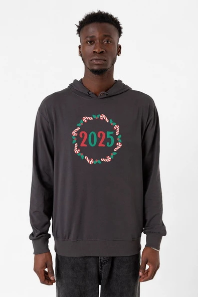 Christmas Holiday Wreath Füme Erkek 2ip Kapşonlu ürün görseli 1