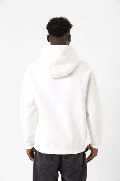 Fallout Lettern Beyaz Erkek 3ip Kapşonlu Sweatshirt - Resim 4