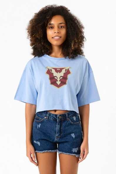 Jupiters Legacy Utopian Chest Bebe Mavi Kadın Crop Tshirt ürün görseli 1
