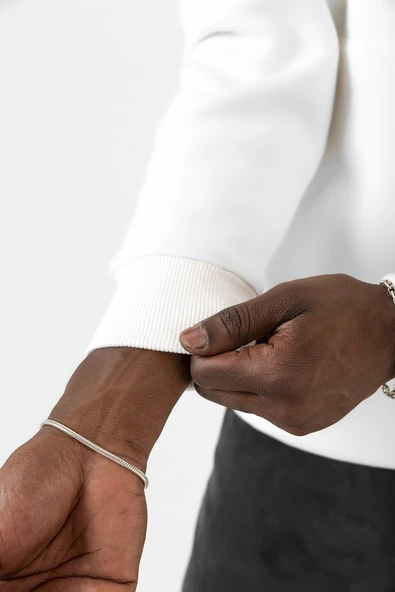 Fallout Lettern Beyaz Erkek 3ip Kapşonlu Sweatshirt - Resim 7