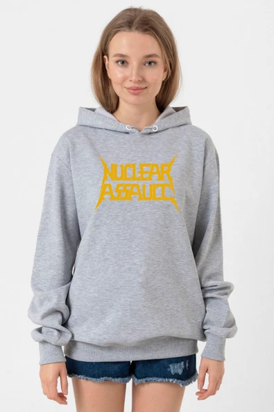 Nuclear Assault Lettern Grimelanj Kadın 3ip Kapşonlu Sweatshirt