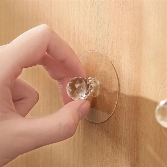 ZAYKA® 2 Adet Kristal Kendiliğinden Güçlü Yapışkanlı Kulp Askısı Tutma Kolu