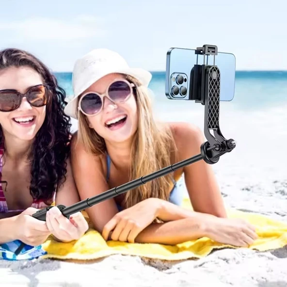 ZAYKA® Fotoğraf Makinası ve Telefon Takılabilen 2si 1 Arada 2.2m Uzayan Selfie Çubuğu Kumandalı Tripod